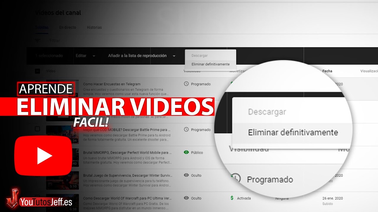 Como Borrar Un Video De Youtube Que No Es Mio